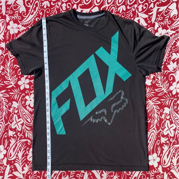 🏁🦊 Fox Racing Tech TruDri Black & Teal Short Sleeve Graphic Logo T-Shirt 🦊🏁 - Picture 13 of 15